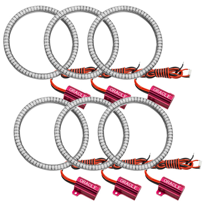 ORACLE LED Waterproof Tail Light Halo Kit 6 Rings Red
