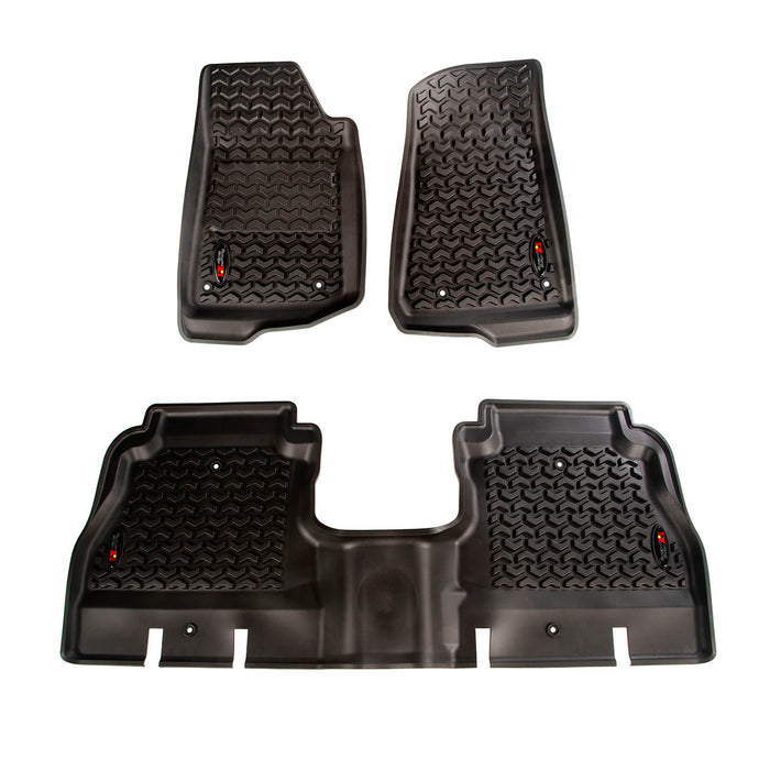 Floor Liner, Front/Rear; Black, 2018-2020 Jeep Wrangler JL 4 Dr