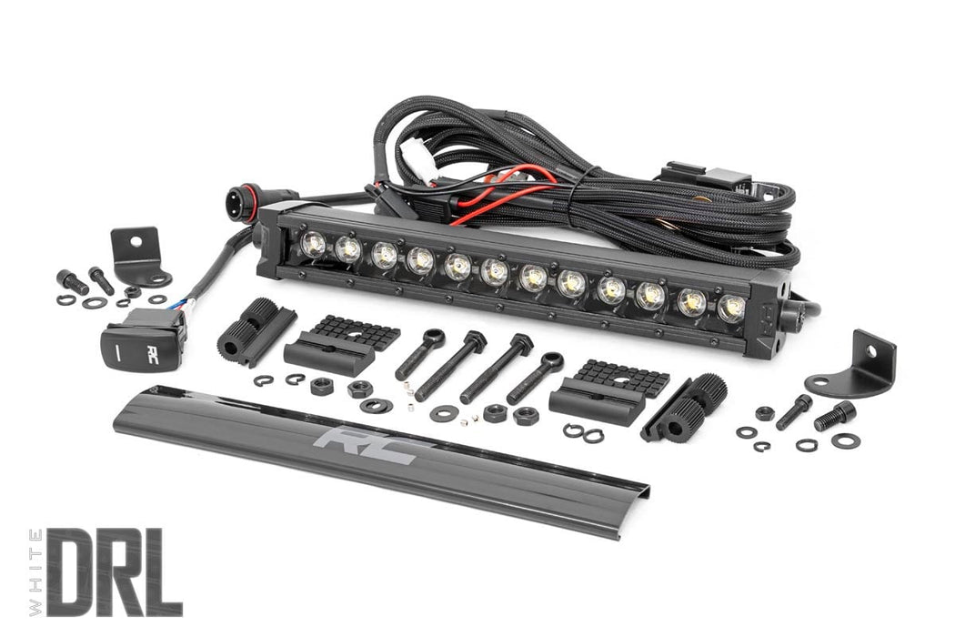 Rough Country 12 Inch Black Series LED Light Bar - Single Row - Amber DRL