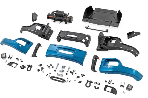 Rough Country Front FXS Bumper, 12000S, GLT Glacier Blue, Chevy Silverado 1500 (2023-2026), view 2