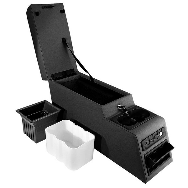 Center Console, Ultimate, Locking, Black; 76-95 Jeep CJ/Wrangler YJ