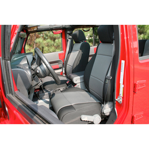 Rugged Ridge Seat Cover Kit | Front, Neoprene, Black/Gray | Jeep Wrangler (2011-2018) | P/N 13215.09