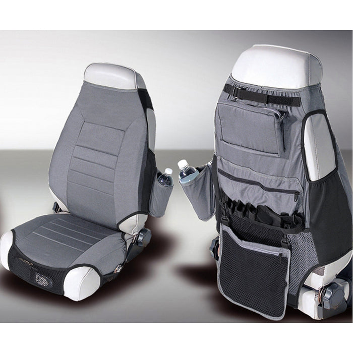 Rugged Ridge 13235.09 Seat Protector Kit, Fabric, Gray; 76-06 Jeep CJ/Wrangler YJ/TJ