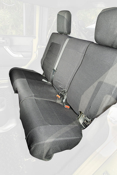 Rugged Ridge Elite Ballistic Seat Cover | Rear, Black; 4 Door | Jeep Wrangler JKU (2007-2010) | P/N 13266.02