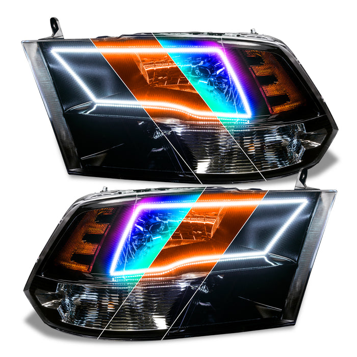 ORACLE 2009-2018 Dodge Ram RGB+A ColorSHIFT+ Switchback Quad Headlight Halo - with BC2 Controller