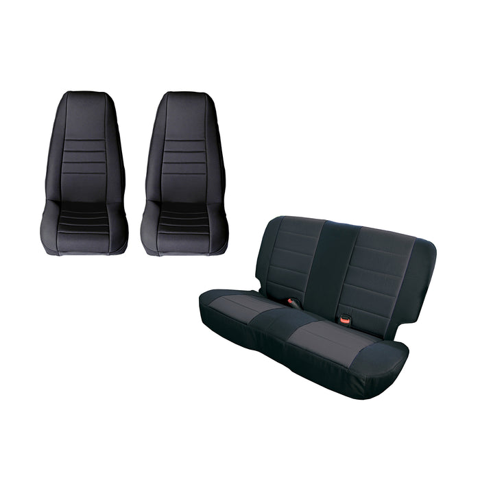 Rugged Ridge Seat Cover Kit | Black | Jeep CJ/Wrangler YJ (1980-1990) | P/N 13290.01