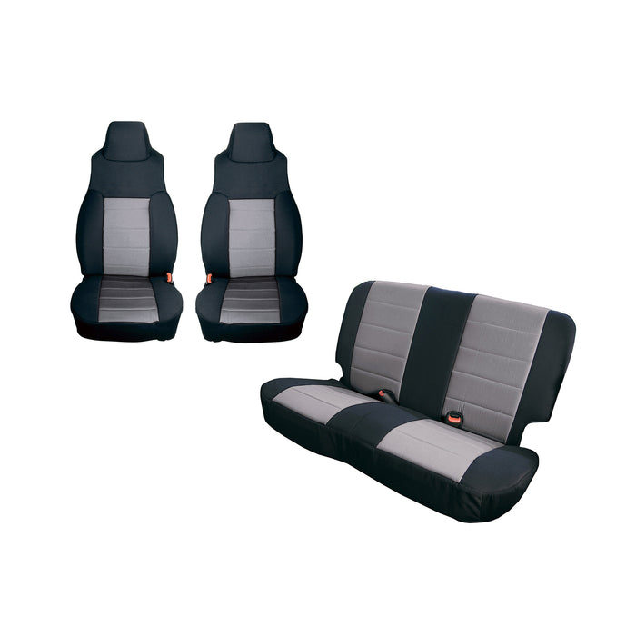 Rugged Ridge Seat Cover Kit | Black/Gray | Jeep Wrangler TJ (2003-2006) | P/N 13293.09