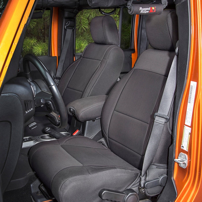 Rugged Ridge Seat Cover Kit | Black; 4 Door | Jeep Wrangler JKU (2007-2010) | P/N 13295.01