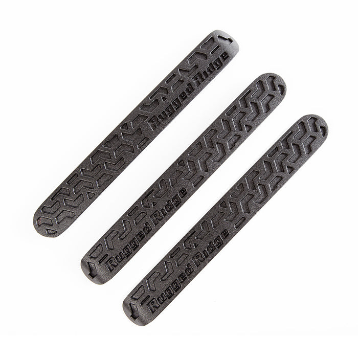 Rugged Ridge Elite Door Handle Inserts | Black Tread; 2 Door | JK (2007-2018) | P/N 13311.48