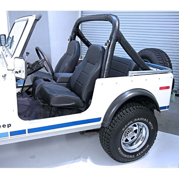 Rugged Ridge Seat | High-Back, Front, No-Recline, Black | Jeep CJ/Wrangler YJ/TJ (1976-2002) | P/N 13401.01