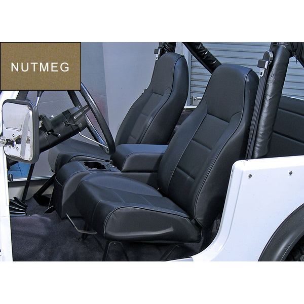 Rugged Ridge Seat | High-Back, Front, No-Recline, Nutmeg | Jeep CJ/Wrangler YJ/TJ (1976-2002) | P/N 13401.07