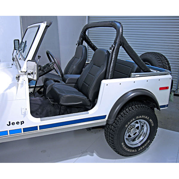 Rugged Ridge Seat | High-Back, Front, No-Recline, Black Denim | Jeep CJ/Wrangler (1976-2002) | P/N 13401.15