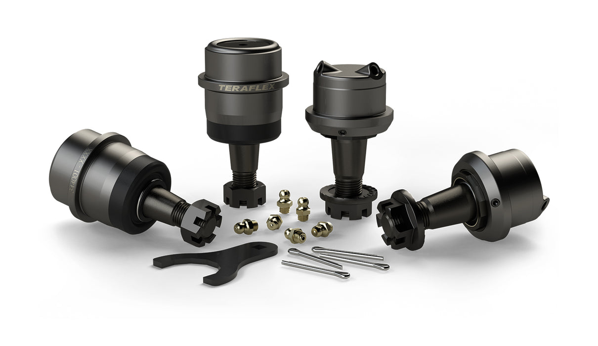 97-06 Jeep Wrangler TJ Dana 30/44 HD Ball Joint Kit w/out Knurl 2 Upper & 2 Lower TeraFlex