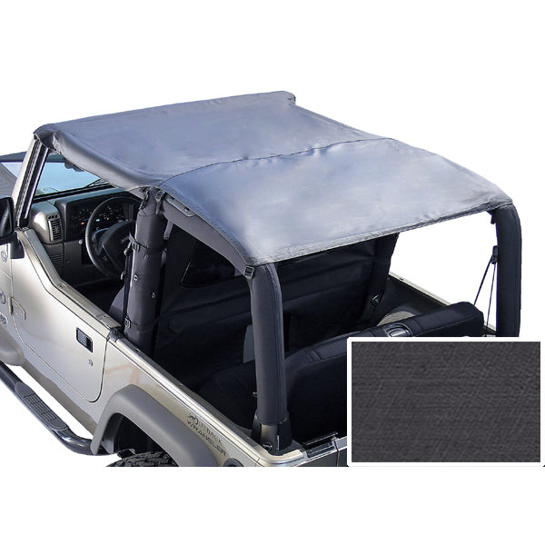 Rugged Ridge 13553.15 This roll bar top from Rugged Ridge fits 92-95 Jeep Wrangler YJ. Black Denim.