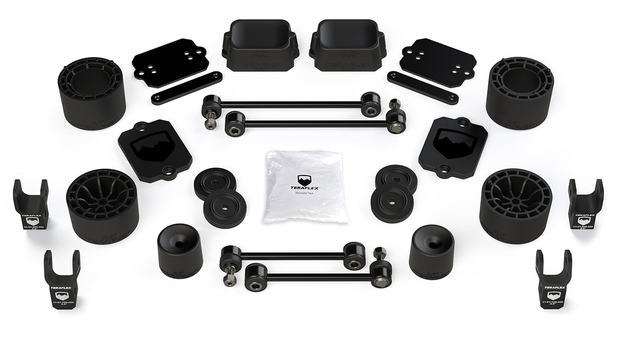 18-Up Wrangler JL 4 Door Sport Sahara 2.5 Inch Performance Spacer Lift Kit & Shock Extensions TeraFlex