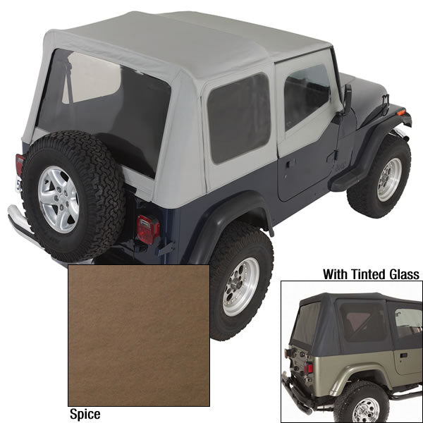 Rugged Ridge 13702.37 Soft Top, Door Skins, Spice, Tinted Windows; 88-95 Jeep Wrangler YJ