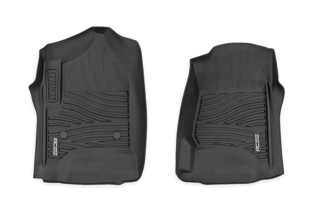 Rough Country Flex-Fit Floor Mats - Front | Chevy/GMC 1500/2500HD/3500HD (14-19 &amp; Classic)