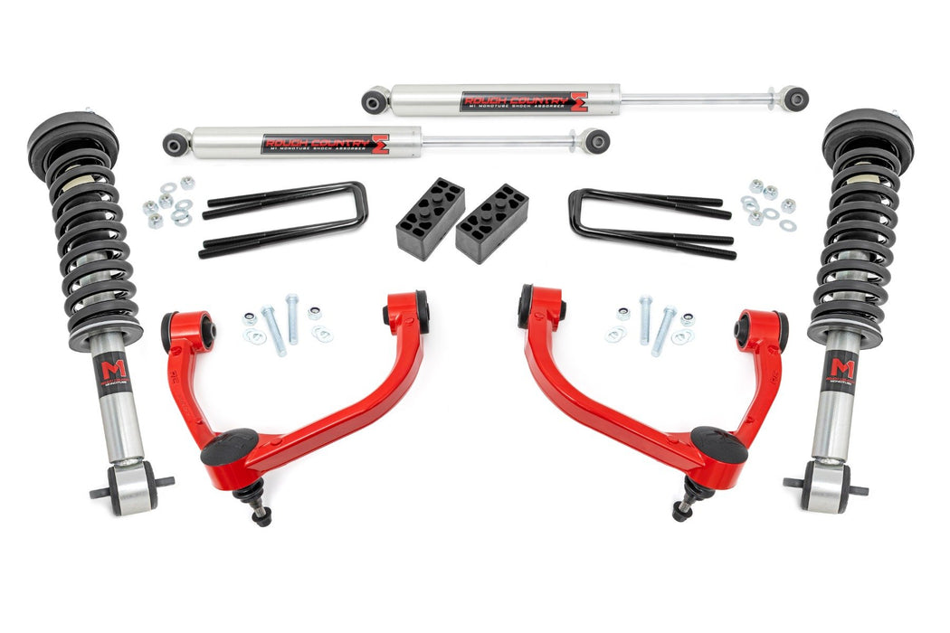 Rough Country 3 Inch Lift Kit - M1 Struts | Ford F-150 4WD (2014-2020) | Red