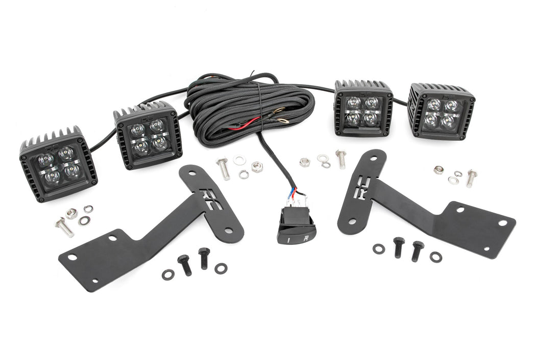 LED Light Kit - Ditch Mount - Dual 2 inch Black Pairs - White DRL - Toyota Tundra (14-21)