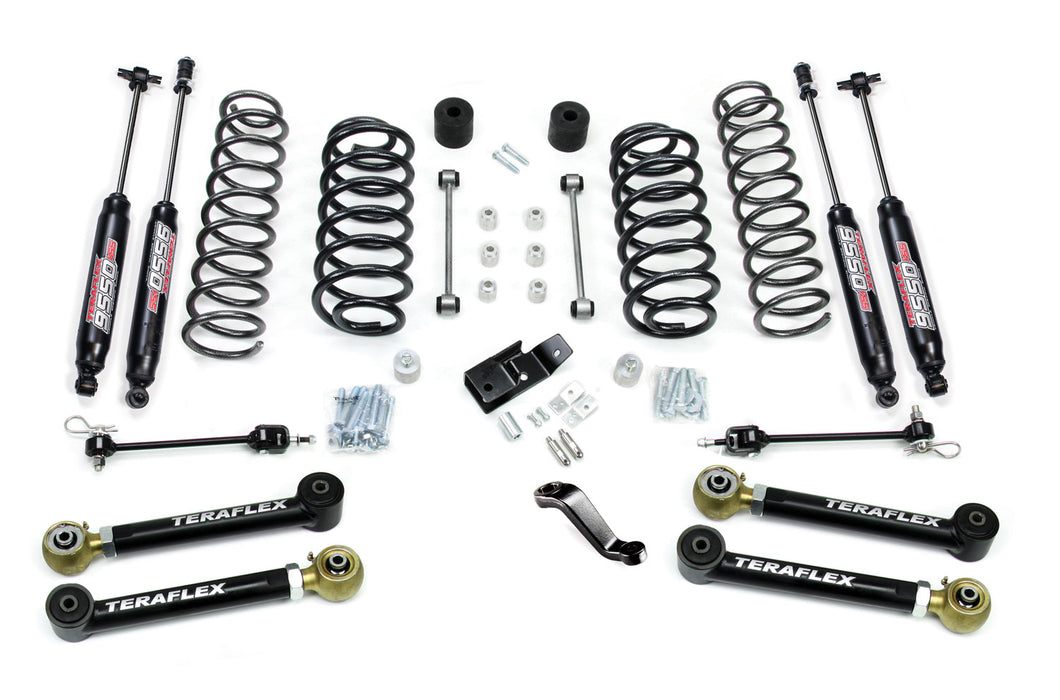 97-06 Jeep Wrangler TJ 4 Inch Suspension System w/ 4 Short Control Arms & 9550 VSS Twin-Tube Shocks TeraFlex