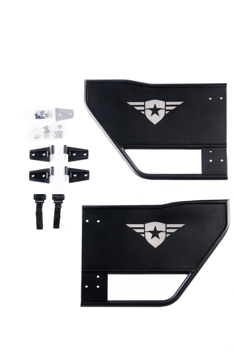 Combat Off Road Tube Doors - Rear Pair | Jeep JK/JKU Wrangler (07-16, 18) | P/N 15-1049