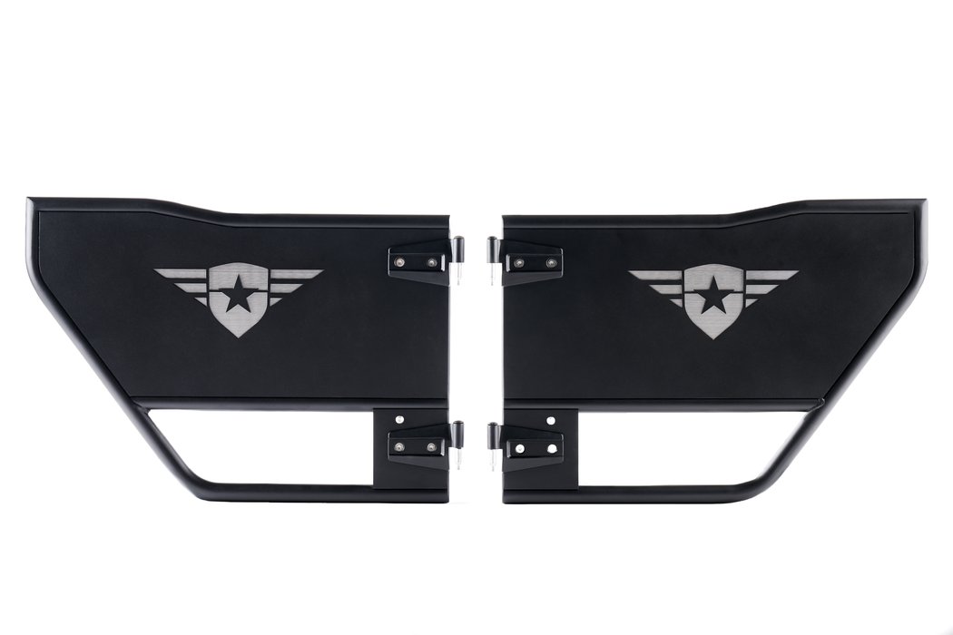 Combat Off Road Tube Doors - Rear Pair | Jeep JK/JKU Wrangler (07-16, 18) | P/N 15-1049