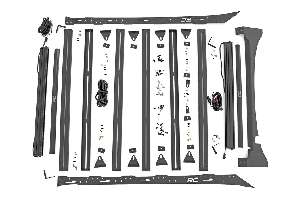 Rough Country Roof Rack - FR &amp; RR 40 Inch Single Row BLK LEDs | Ford F-150 2WD/4WD (15-18)