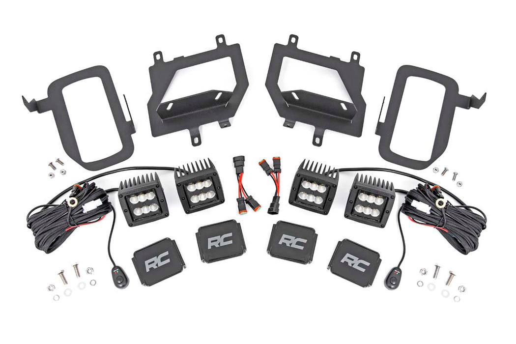 LED Light Kit - Fog Mount - Dual 2 inch Black Pairs - Spot/Flood - Ford F-150 (15-17)