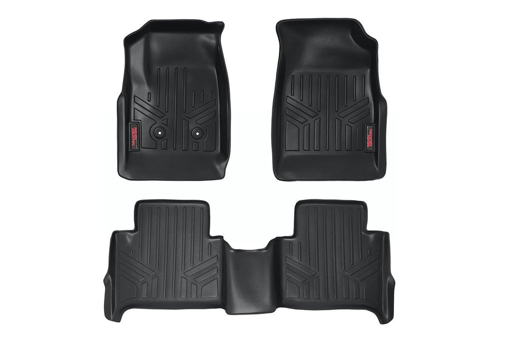 Rough Country Floor Mats - FR &amp; RR - Crew | Chevy/GMC Canyon/Colorado 2WD/4WD (2015-2022)