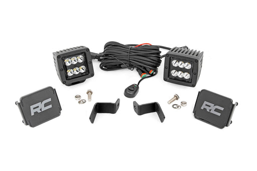 Rough Country LED Light Kit, Ditch Mount, 2 inch Black Pair, Spot, Ford F-150 (2015-2024)/F-150 Lightning (2022-2024)