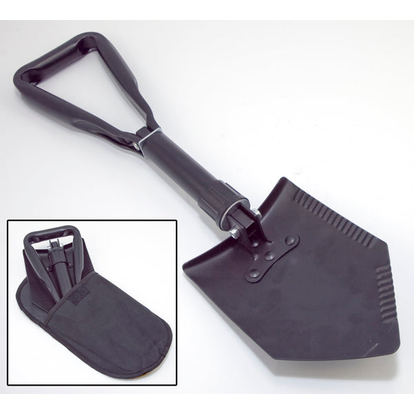 Recovery Shovel, Heavy Duty, Tri-Fold, Black, Universal