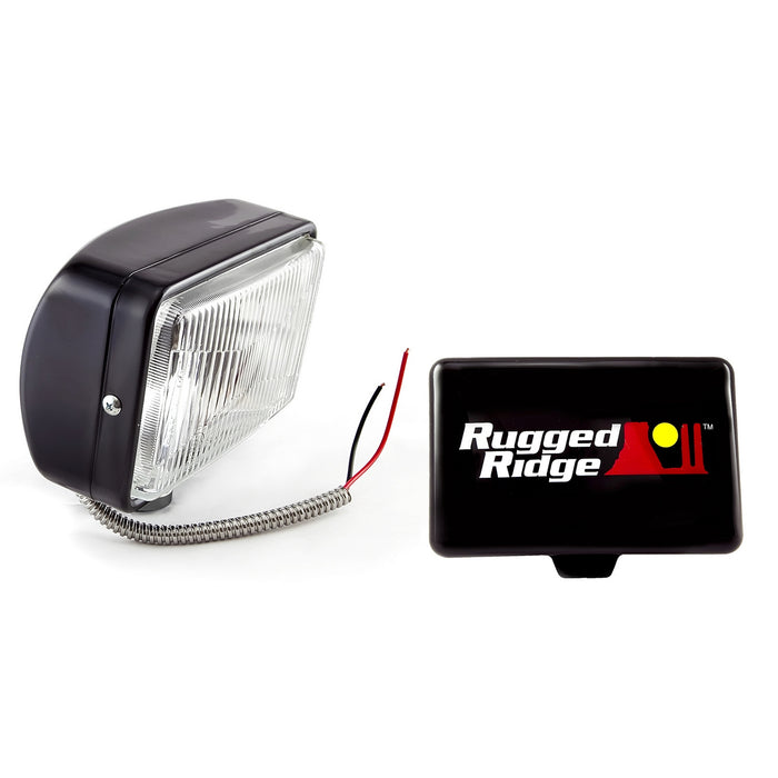 Rugged Ridge Light Kit | Halogen, 5 Inch x 7 Inch, Black, Steel Housing | P/N 15207.05