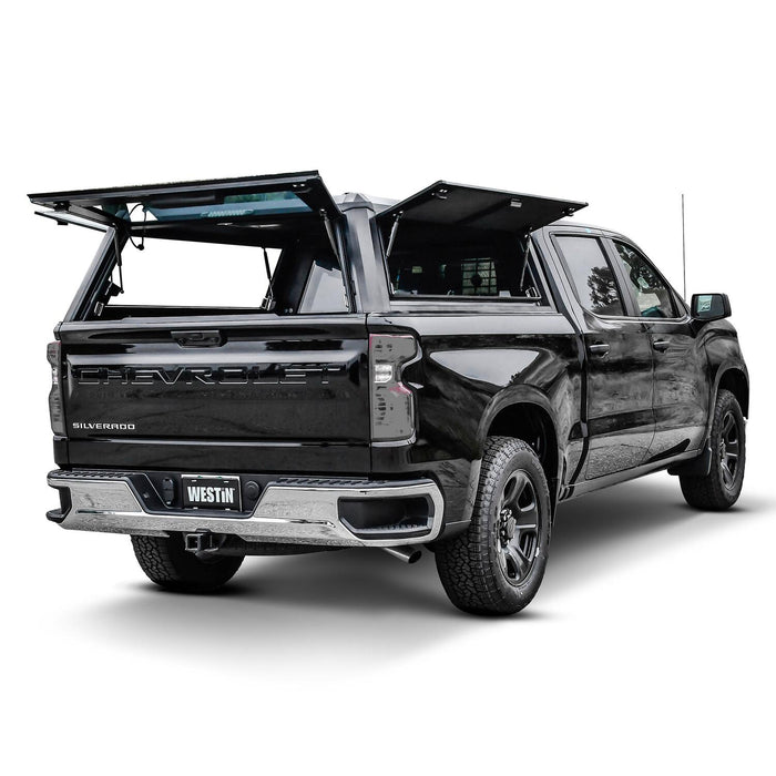 Westin EXP Truck Cap with Solid Front Glass Matte Black | Chevy Silverado 1500 (2019-2026)/GMC Sierra 1500 (2019-2026) | P/N 16-13955, view 11