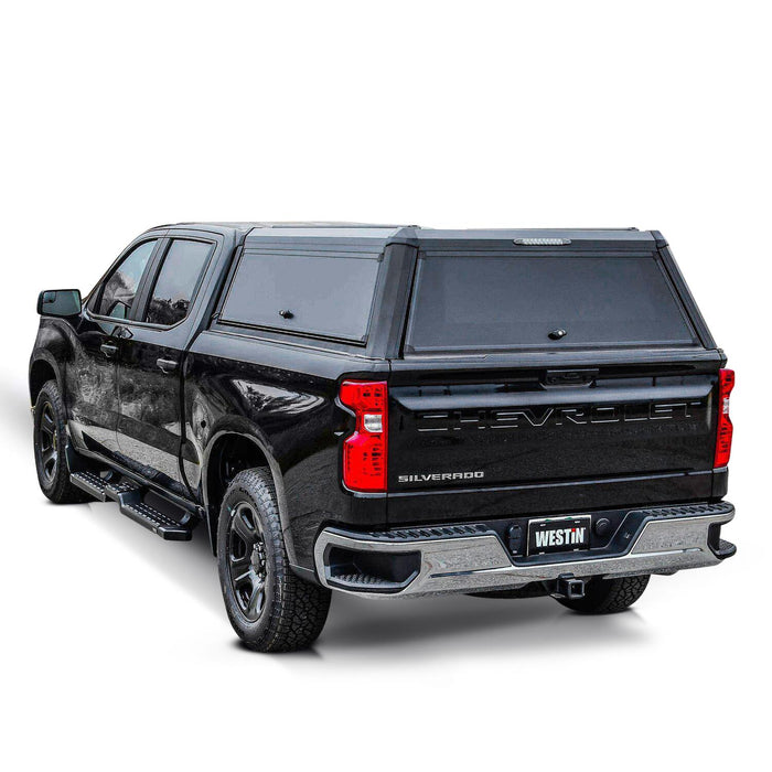 Westin EXP Truck Cap with Solid Front Glass Matte Black | Chevy Silverado 1500 (2019-2026)/GMC Sierra 1500 (2019-2026) | P/N 16-13955