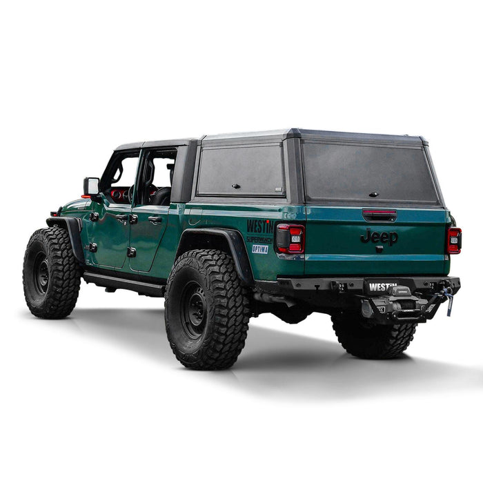 Westin EXP Truck Cap with Solid Front Glass Matte Black | Jeep Gladiator JT (2020-2023) | P/N 16-14165