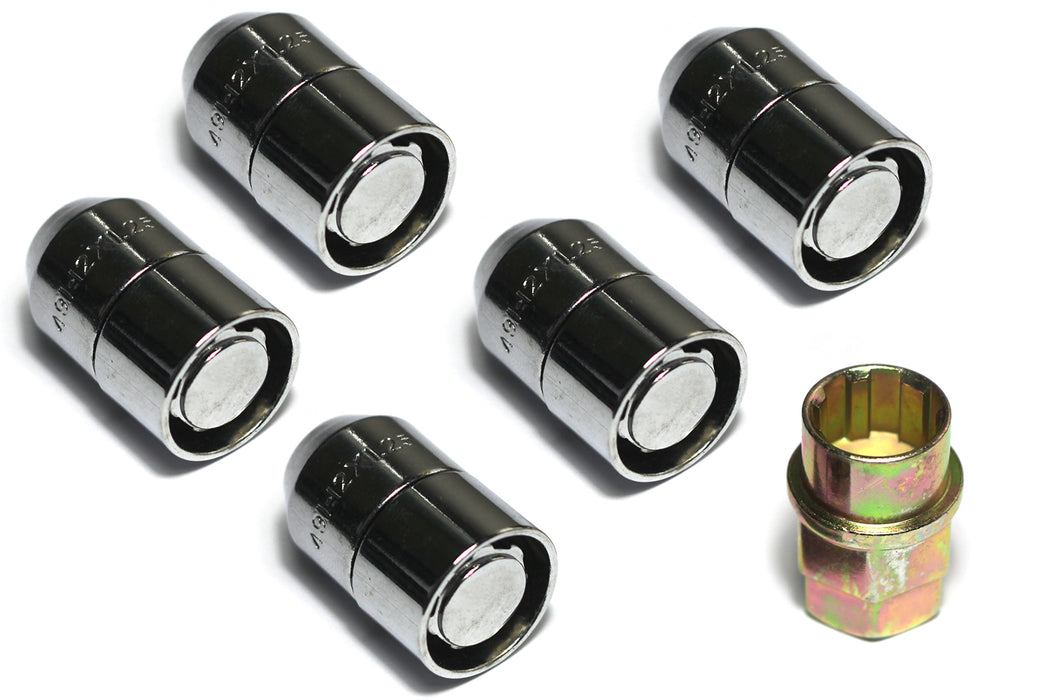 Rugged Ridge Five Piece Wheel Lock Set | 1/2-20 Thread, Chrome | P/N 16715.2