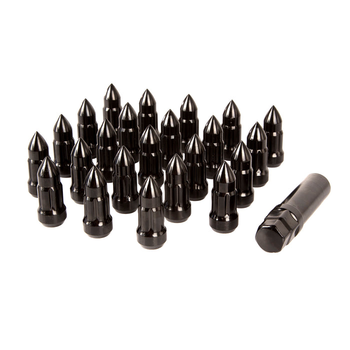 Rugged Ridge Wheel Lug Nut | 23 Piece, 1/2x20, Bullet Style, Black | P/N 16715.25