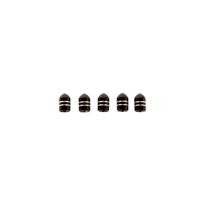 Rugged Ridge Tire Valve Stem Cap | 5 Piece, Aluminum, Black | P/N 16715.26