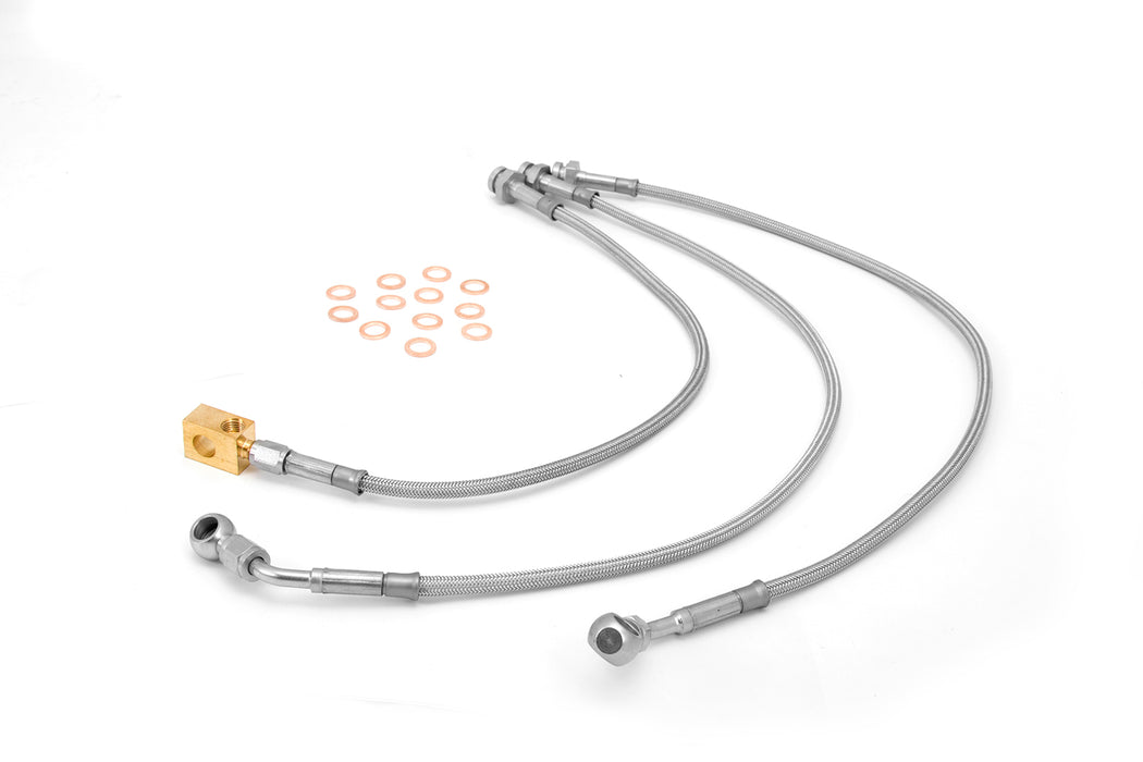Rugged Ridge Brake Hose Kit | Braided Stainless Steel | Jeep Cherokee XJ (1992-2001) | P/N 16735.09