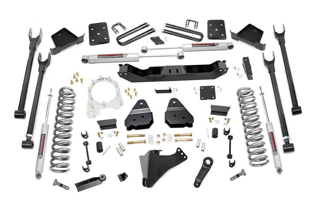 Rough Country 6 Inch Lift Kit - Diesel - 4-Link - No OVLD | Ford F-250/F-350 Super Duty (17-22)