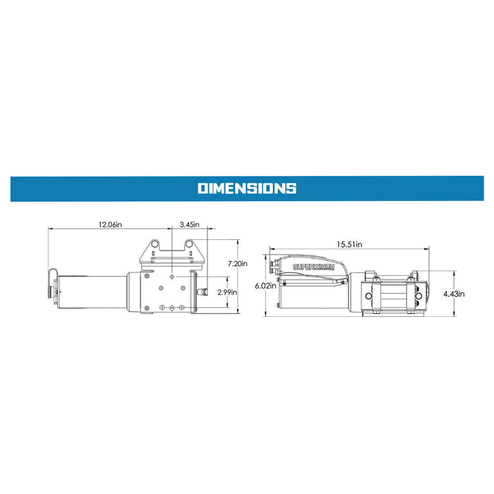 Superwinch AC 1500 Winch | 1,500 lb, 120V AC | P/N 1715001, view 10
