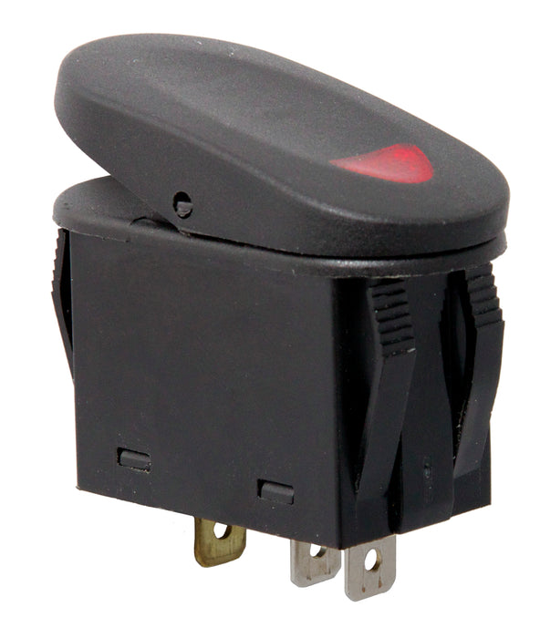 Rugged Ridge Rocker Switch | 2-Position, Black, Red Indicator Light | P/N 17235.02