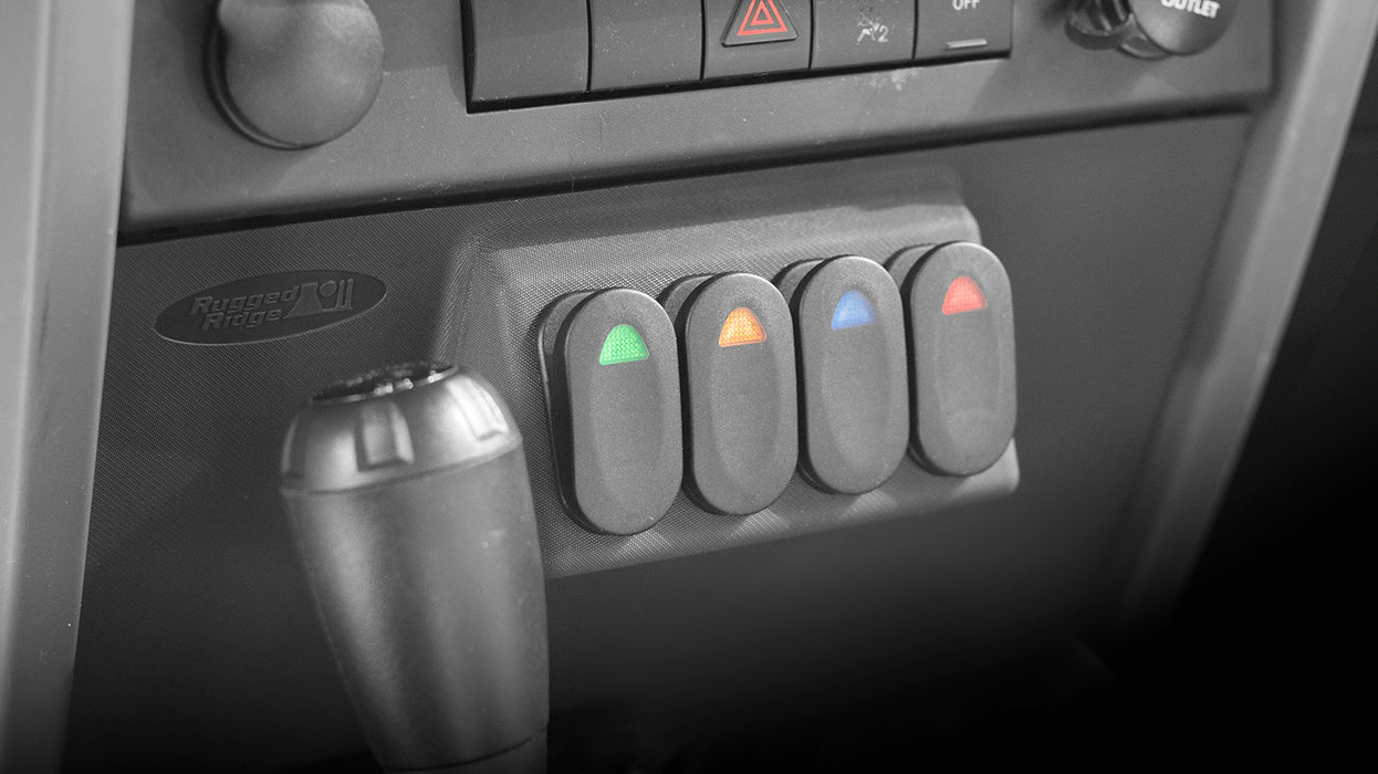 Rugged Ridge 17235.85 Switch Panel Kit, Lower; 07-10 Jeep Wrangler JK