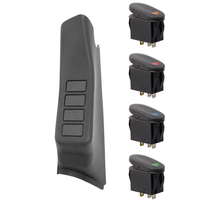 Rugged Ridge Switch Pod Kit | A-Pillar, Black, LHD | Jeep Wrangler JK (2007-2010) | P/N 17235.86