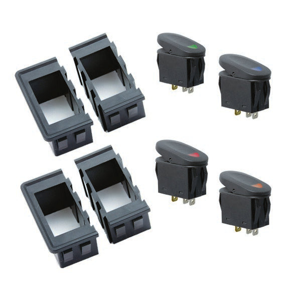 Rugged Ridge Switch Housing Kit | 8 Piece, Rocker Style Switches | P/N 17235.89