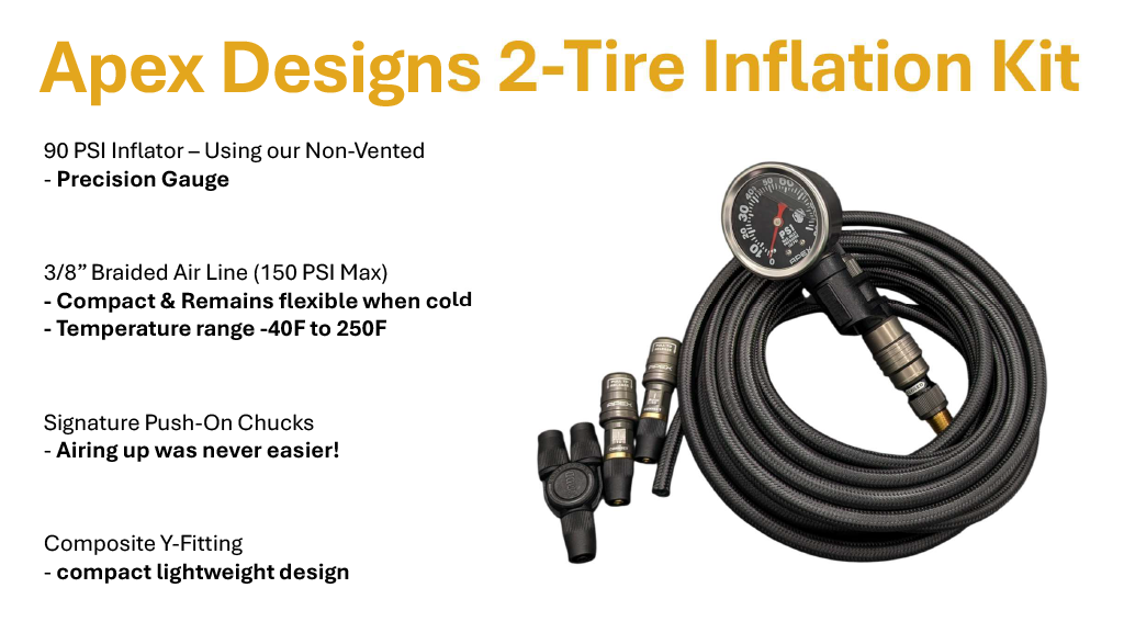APEX Designs PTI Multi Tire Inflator - 2 Tire Inflation Kit | P/N X02-18-020-3