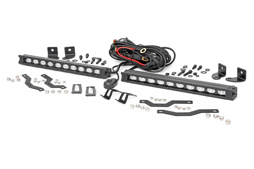 LED Light Kit - Grille Mount - 10 inch Black Slimline Pair - Ford F-150 (18-20)