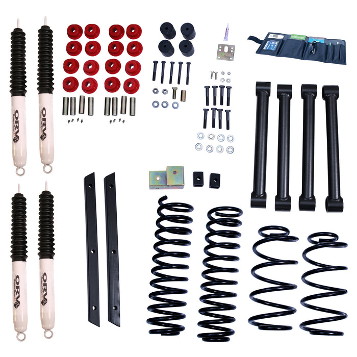 Rugged Ridge 18415.31 This 2 inch lift kit from Rugged Ridge fits 03-06 Jeep Wrangler TJ.