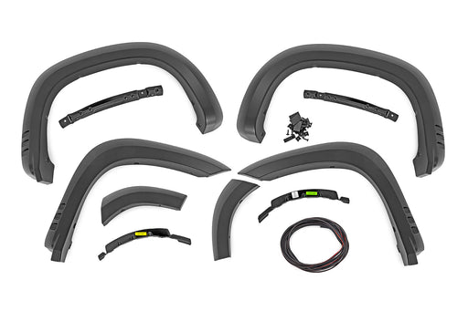 Rough Country Fender Flares, SF1, GCN Victory Red, Chevy Silverado 1500 2WD/4WD (2019-2025 & Classic)