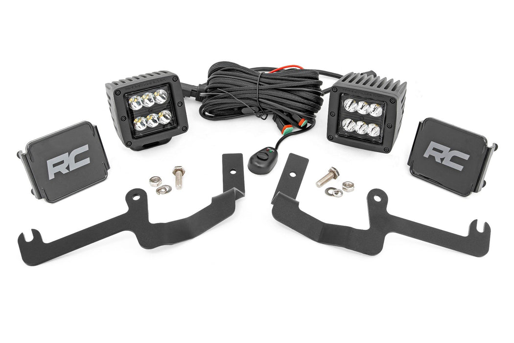 LED Light Kit - Ditch Mount - 2 inch Black Pair - Spot - Chevy Silverado 1500 (19-24)